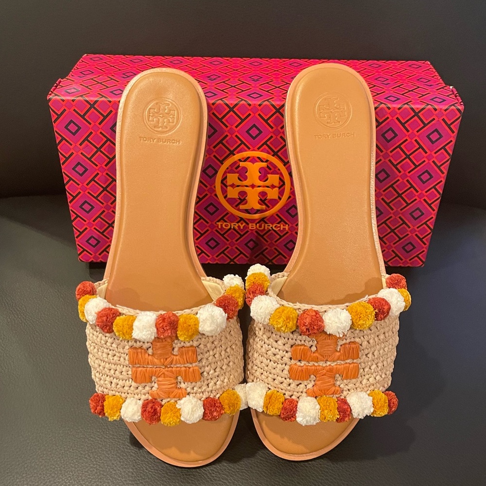Tory Burch Everly Slide Raffia - Picture 2 of 8